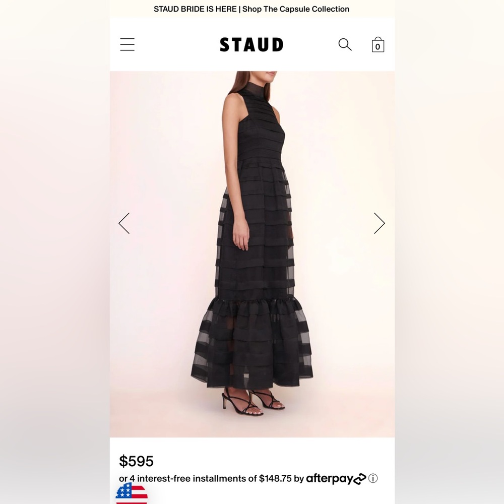 STAUD spiral organza dress. Brand new, never worn, STUNNING dress!